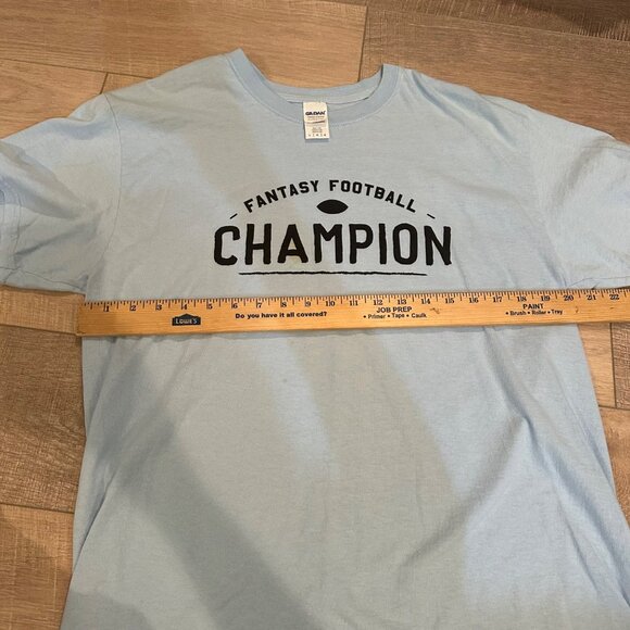 GILDAN MENS BLUE LARGE FANTASY FOOTBALL CHAMPION BRAGGING T SHIRT LARGE - Picture 4 of 7